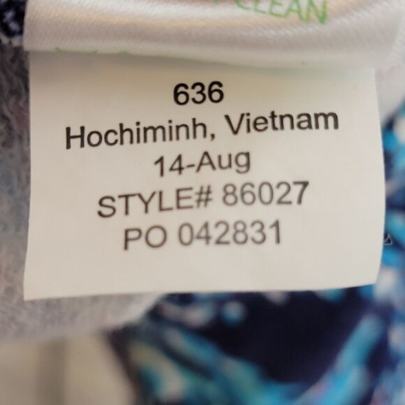 Lilly Pulitzer CLARKE V NECK FRENCH TERRY DRESS Bright Navy Good Reef XS - Picture 4 of 5